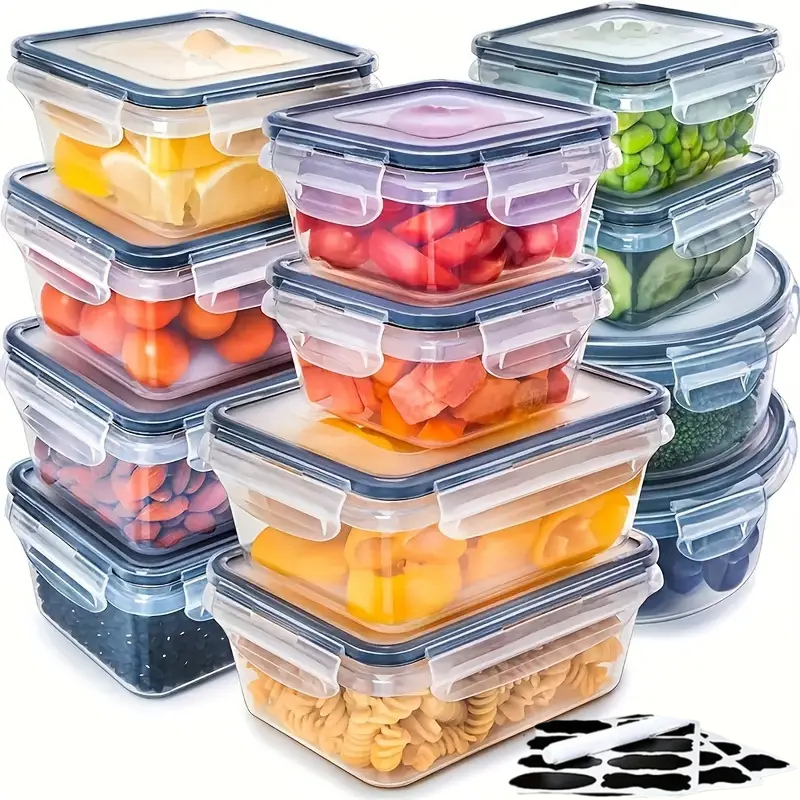 12/24 Piece Storage Container Set with markers and labels