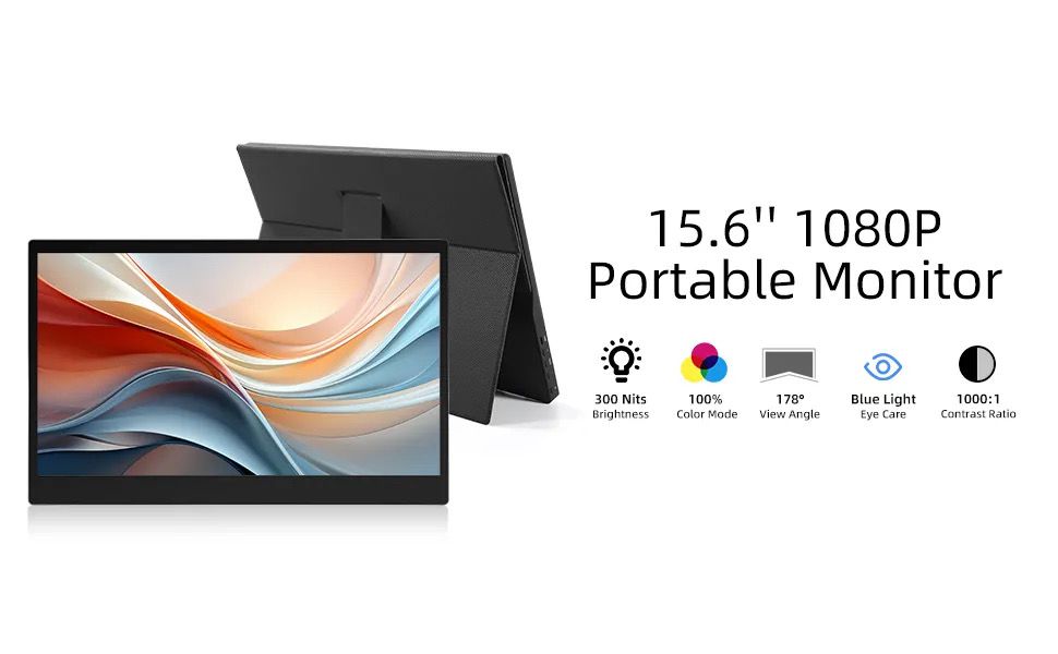 15.6” Portable Screen Monitor w/PU leather case