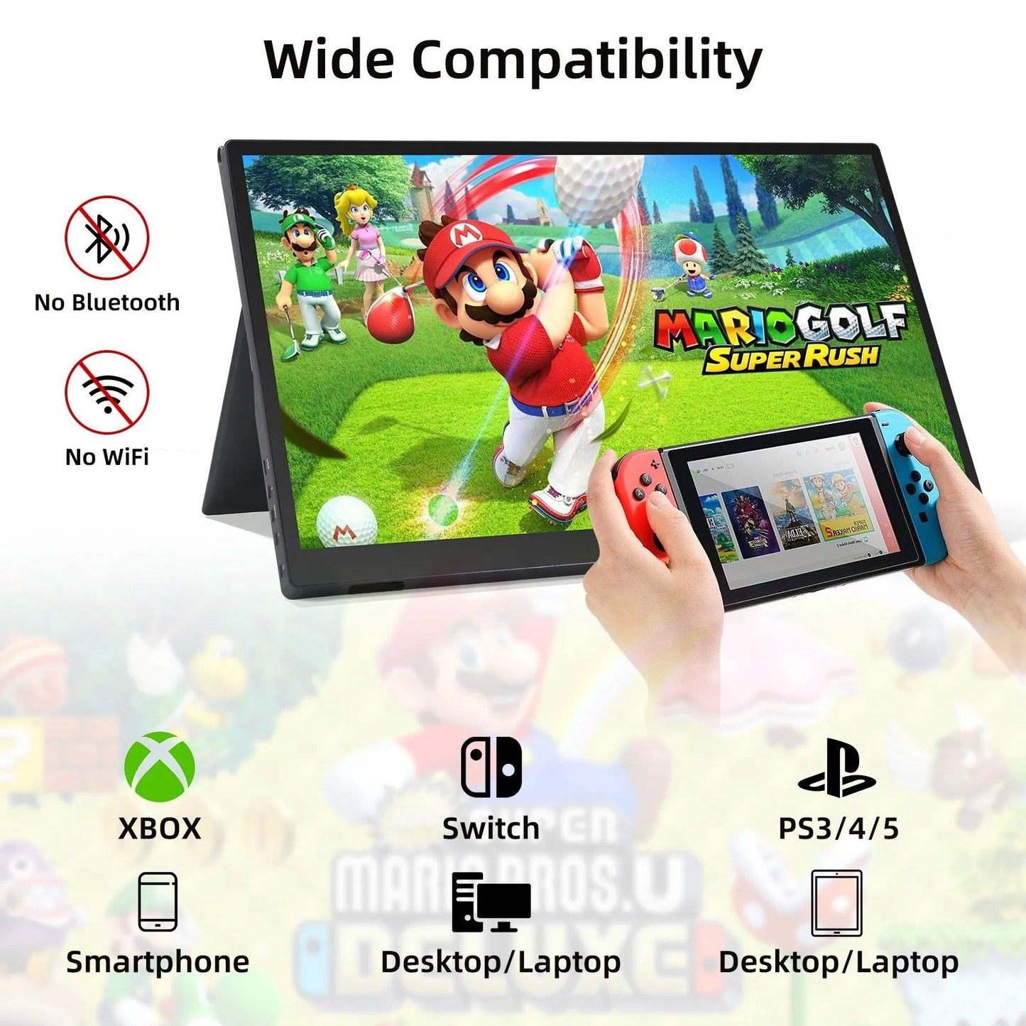 15.6” Portable Screen Monitor w/PU leather case
