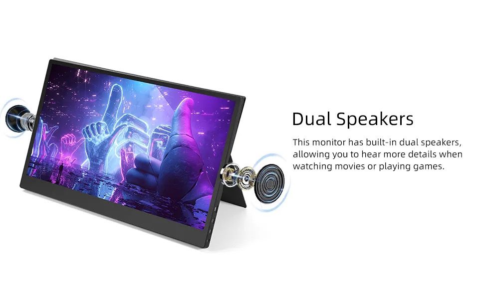 15.6” Portable Screen Monitor w/PU leather case
