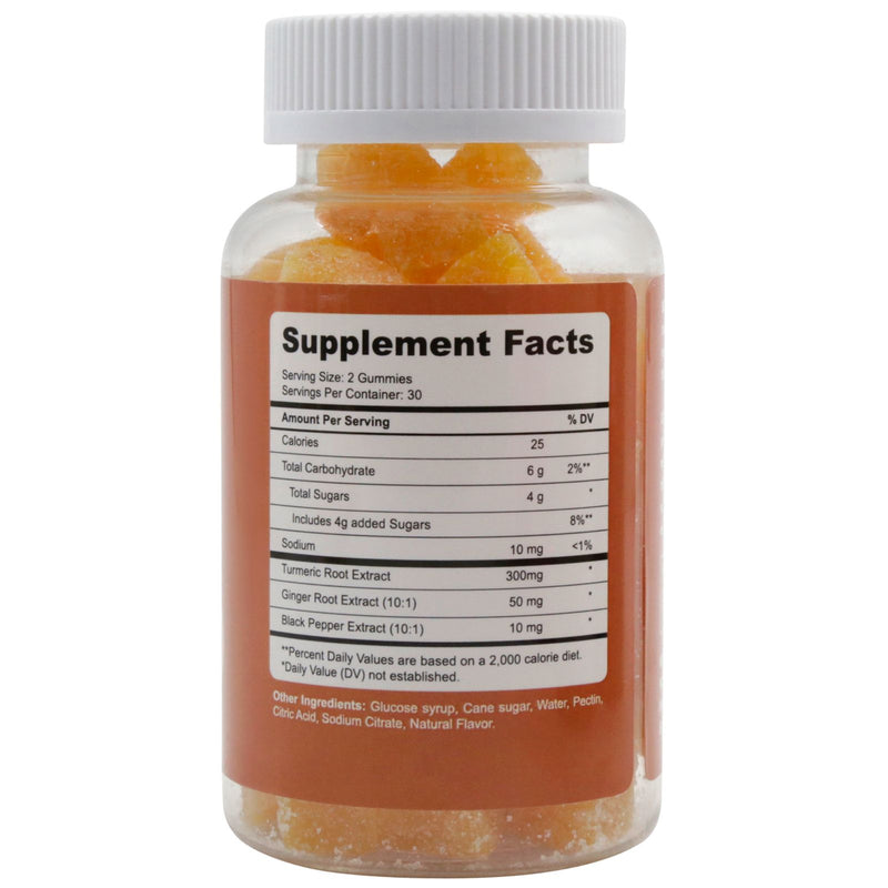 Soul Vitality Tumeric Ginger 300mg - 60 Dietary Supplement Gummies