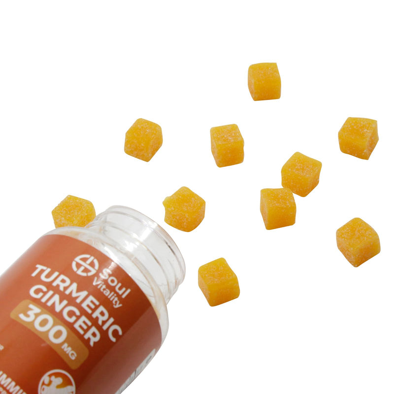 Soul Vitality Tumeric Ginger 300mg - 60 Dietary Supplement Gummies