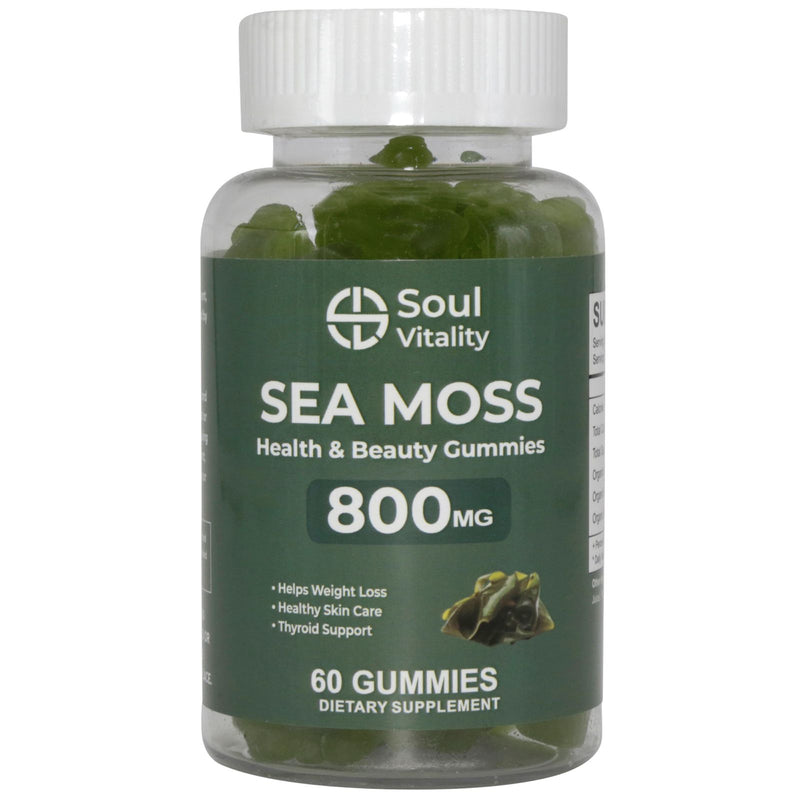 Soul Vitality Sea Moss / Health and Beauty 800mg - 60 Dietary Supplement Gummies