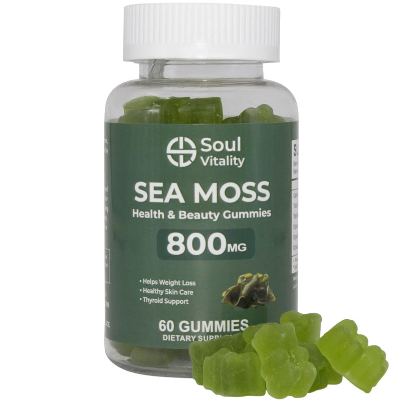 Soul Vitality Sea Moss / Health and Beauty 800mg - 60 Dietary Supplement Gummies