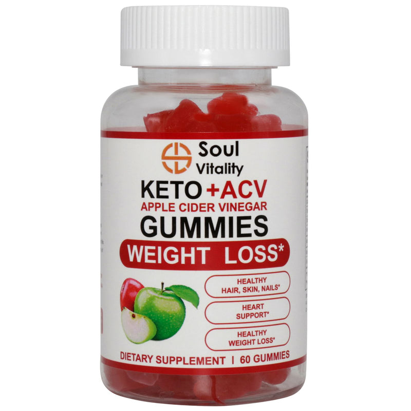 Soul Vitality Keto + ACV Apple Cider Vinegar Weight Loss Gummies - 60 Gummies.