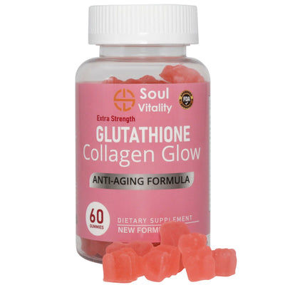 Soul Vitality Glutathione Collagen Glow Anti-Aging Formula Gummies - 60 Gummies.
