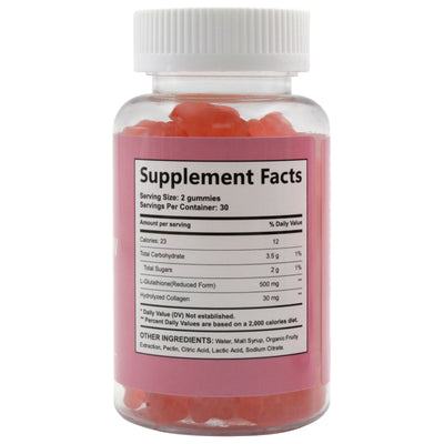 Soul Vitality Glutathione Collagen Glow Anti-Aging Formula Gummies - 60 Gummies.