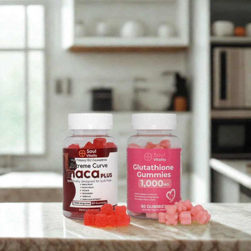 Soul Vitality Glutathione Collagen Glow Anti-Aging Formula Gummies - 60 Gummies.
