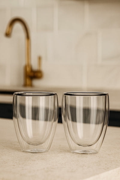Double-Wall Thermal Glass Mugs