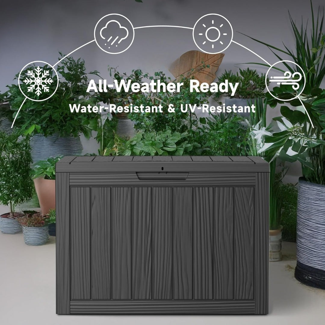 Outdoor Resin Storage Box 170L - Waterproof& UV-Resistant Patio Storage