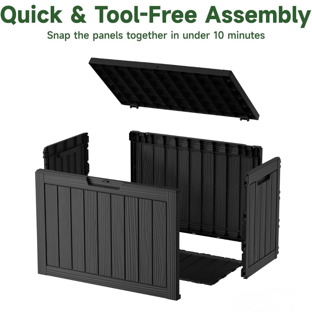 Outdoor Resin Storage Box 170L - Waterproof& UV-Resistant Patio Storage