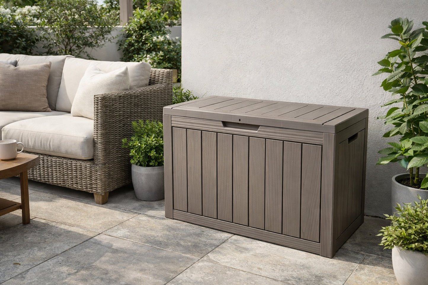 Outdoor Resin Storage Box 170L - Waterproof& UV-Resistant Patio Storage