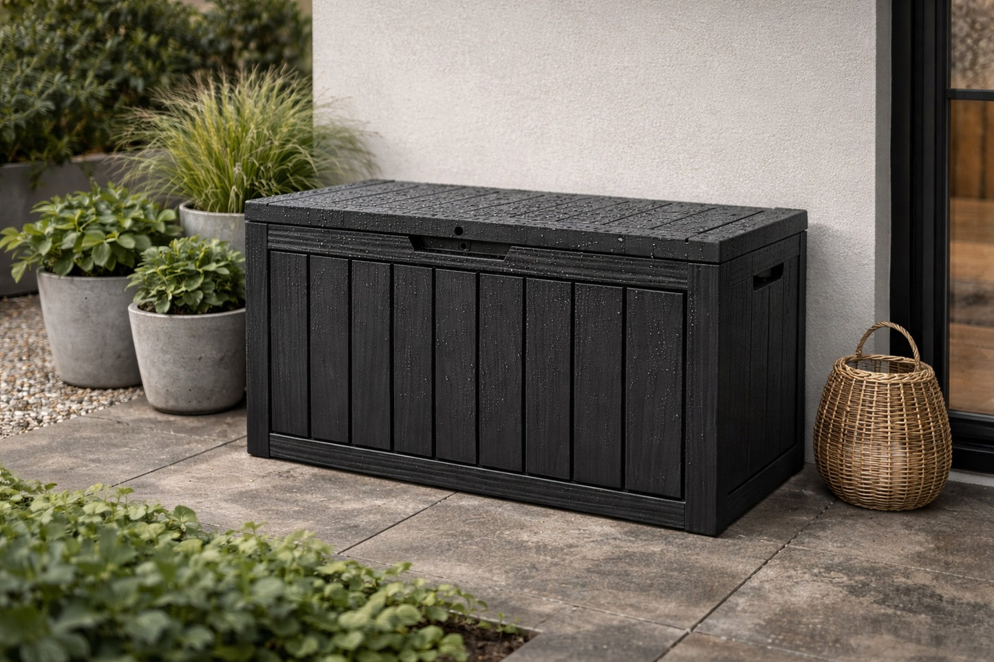 Outdoor Resin Storage Box 170L - Waterproof& UV-Resistant Patio Storage
