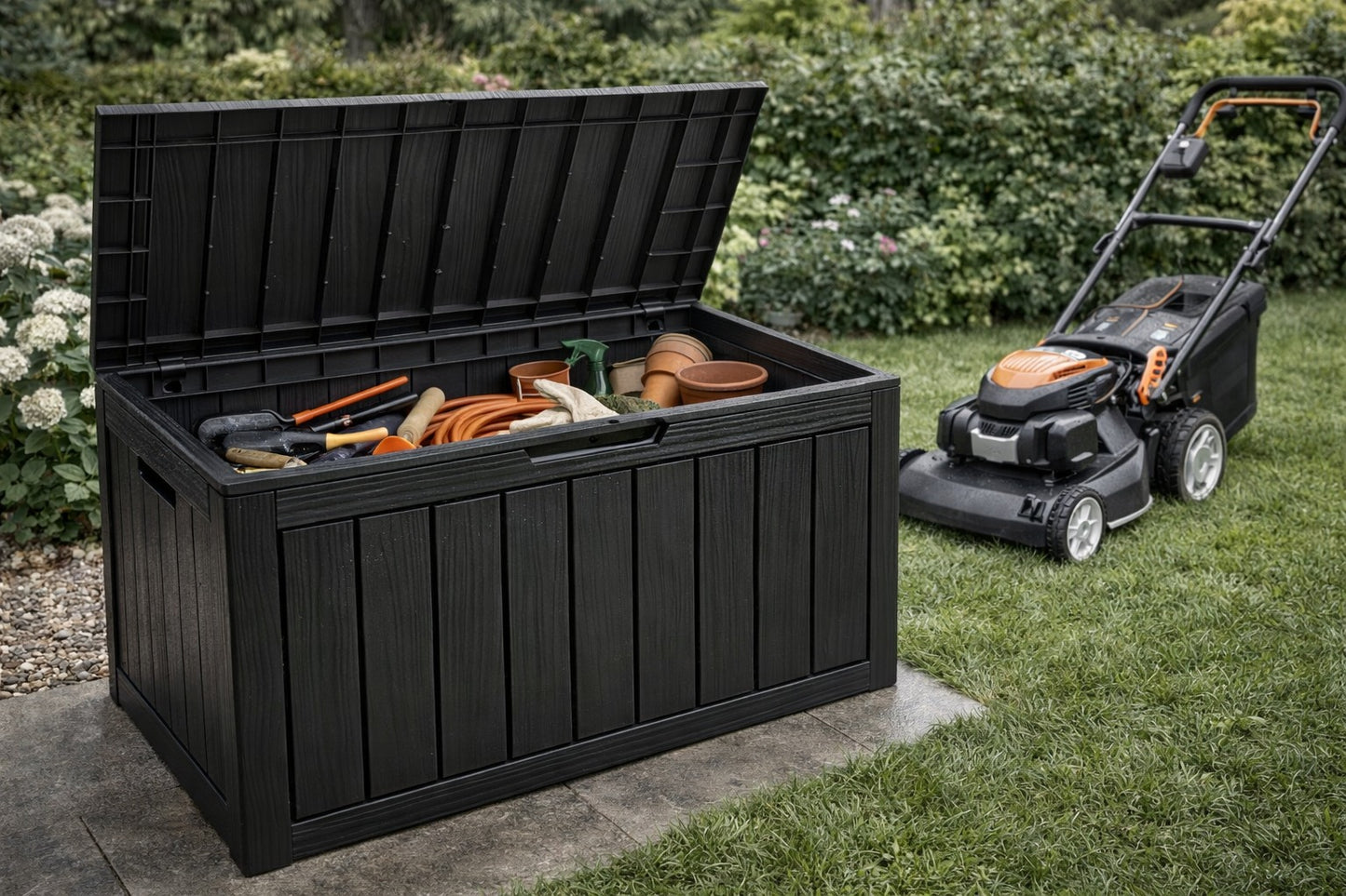 Outdoor Resin Storage Box 170L - Waterproof& UV-Resistant Patio Storage