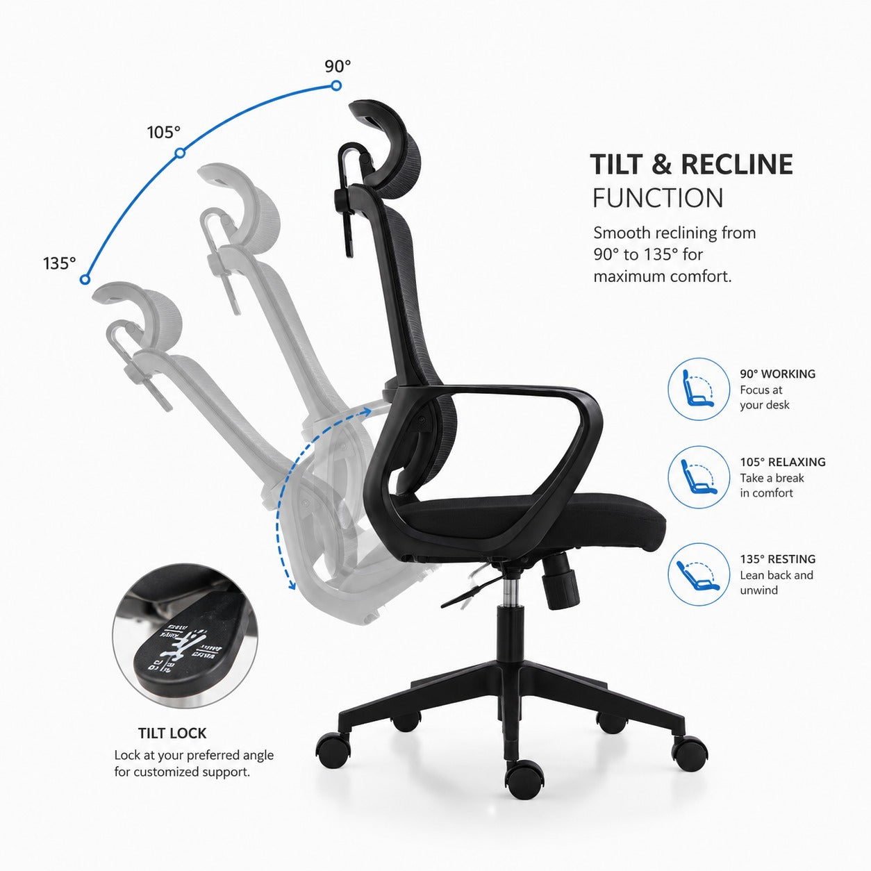 AeroMesh Ergonomic High-Back Mesh Office Chair Duo