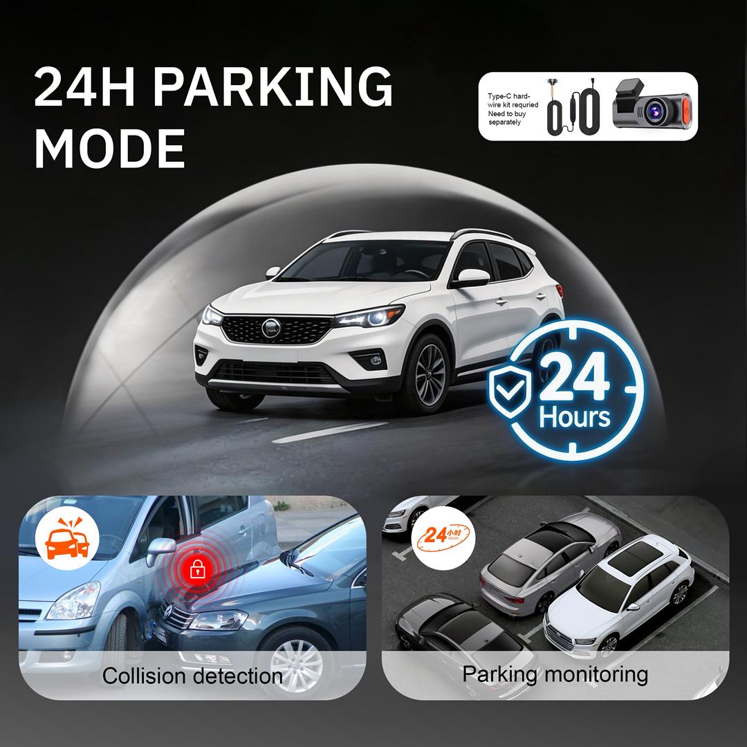 4K Front & 2K Rear Wi-Fi Dashcam with Night Vision