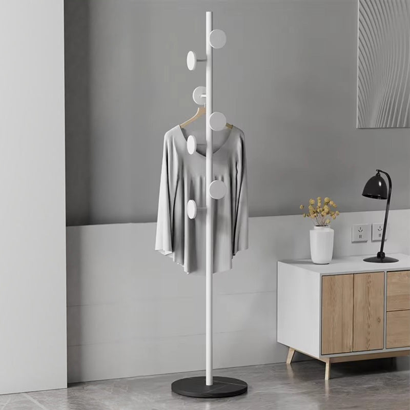 7-Circle Metal Hat & Coat Tree Round Rack with Slate Marble Base