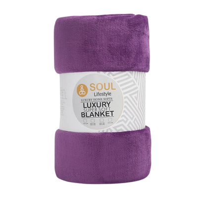 Luxury Super Soft Plush 240GSM Blanket - Plum