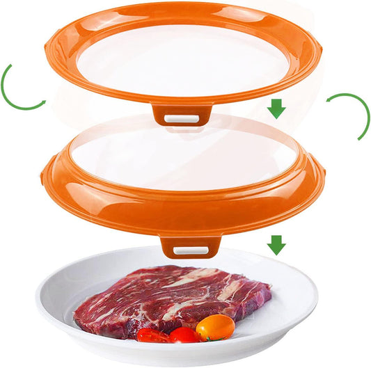Reusable Leak-Proof Rounded Food Preservation Tray - Pack of 3