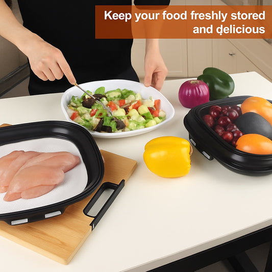 Reusable Leak-Proof Square Food Preservation Tray - Pack of 3
