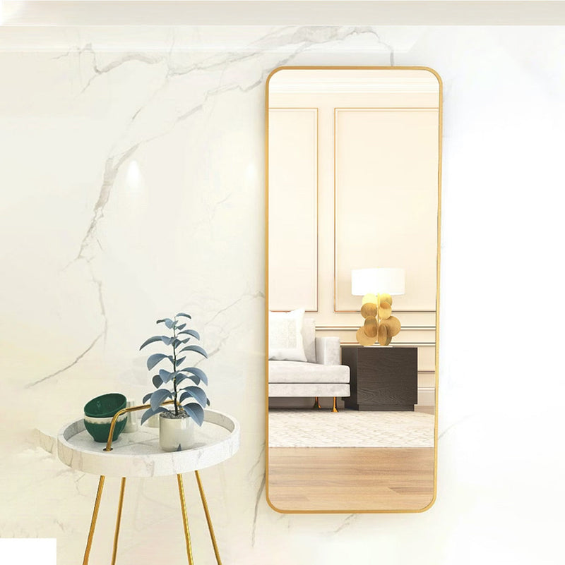 Soul lifestyle Rectangular Aluminium Frame Mirror - Gold