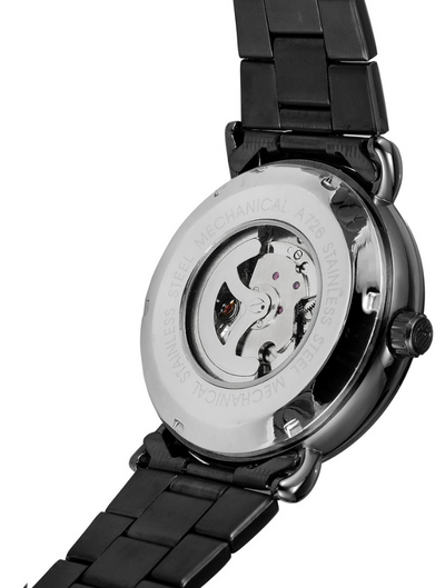 Lorenzo Automatic Stainless Steel Mens Watch - Black/White