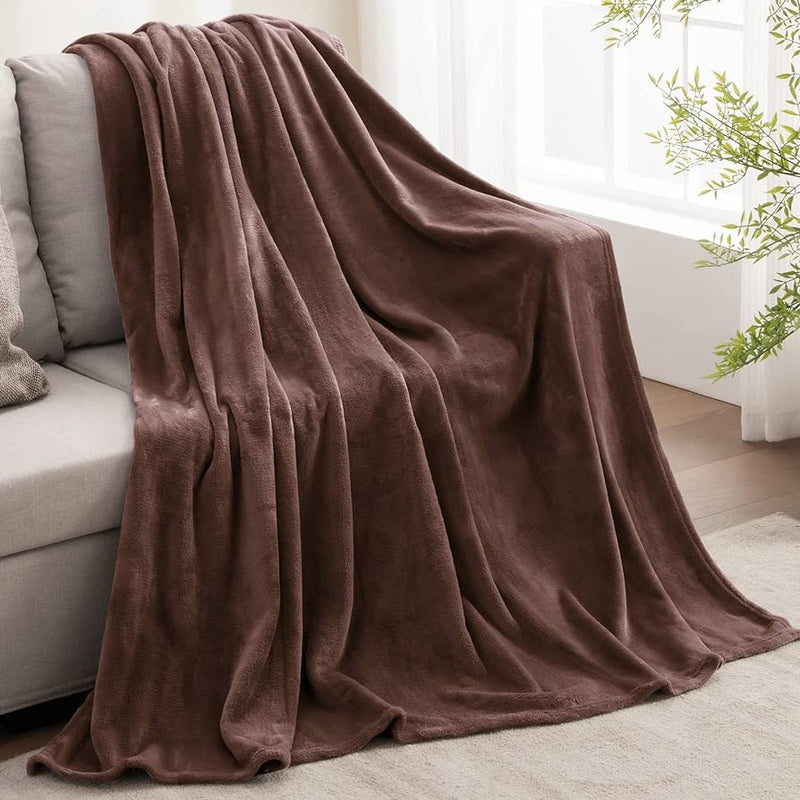 Luxury Super Soft Plush 240GSM Blanket - Chocolate