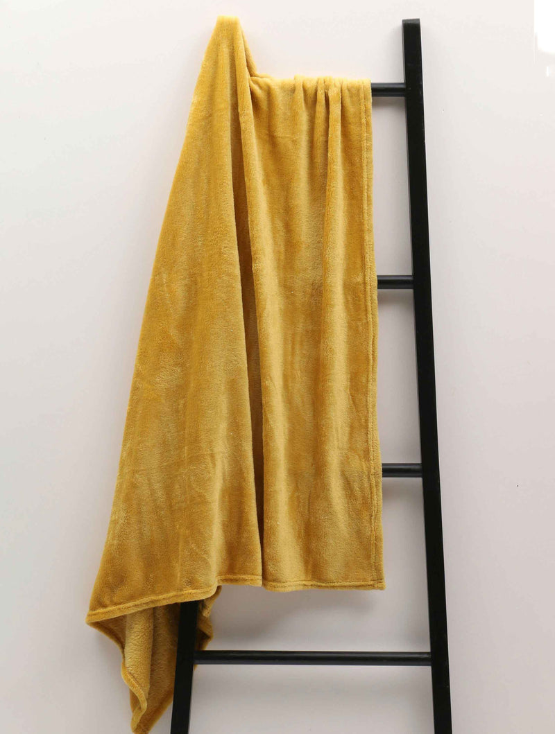 Luxury Super Soft Plush 240GSM Blanket - Ochre