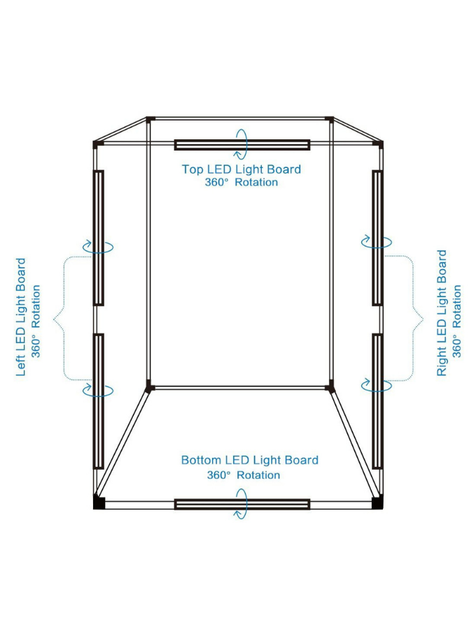 PULUZ 200cm (2m) Foldable Photo Booth with LED Lights