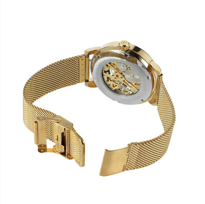 Rosa Automatic Luxury Woman's Watch - Gold/White