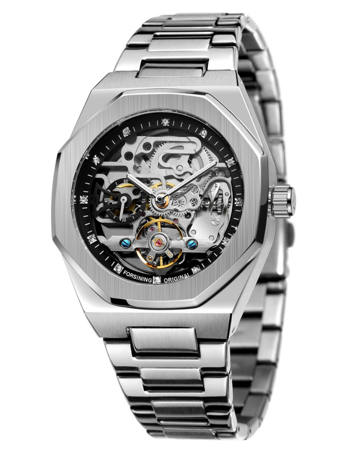 Original Baggio Stainless Steel Automatic Watch - Black/Silver