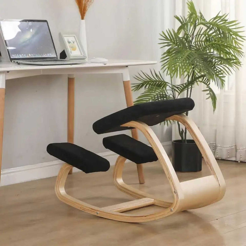 Ergonomic Posture Kneeling Wooden Rocking Chair