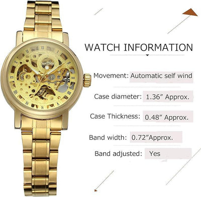 Vittoria Automatic Luxury Woman's Watch - Gold