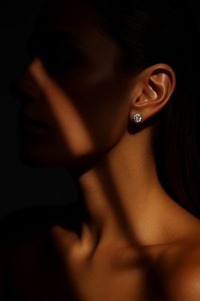 Round Lab Grown Diamond Stud Earrings