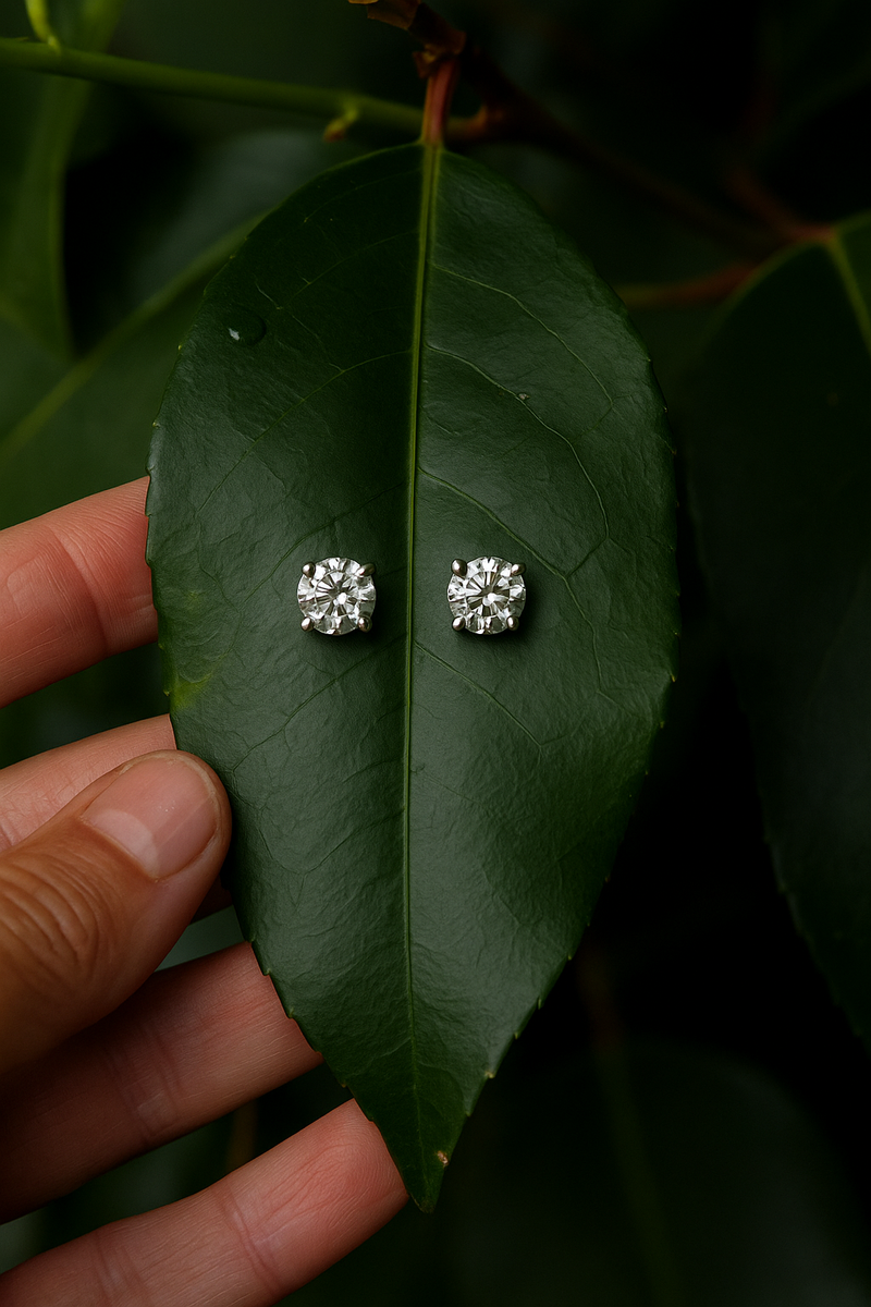 Round Lab Grown Diamond Stud Earrings