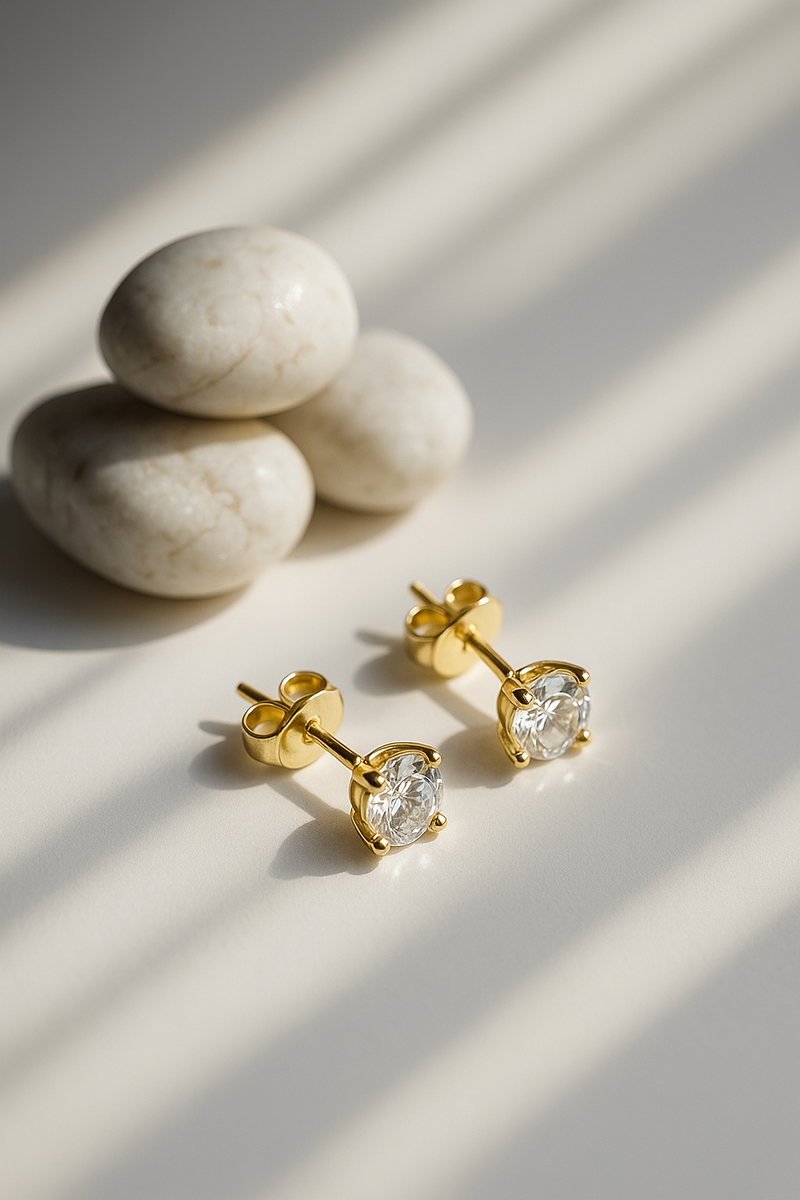 Round Lab Grown Diamond Stud Earrings