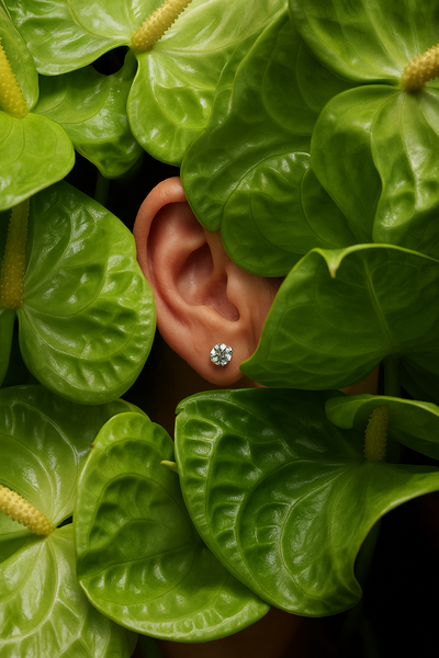 Round Lab Grown Diamond Stud Earrings
