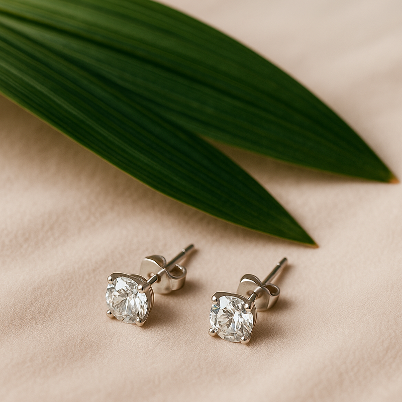 Round Lab Grown Diamond Stud Earrings