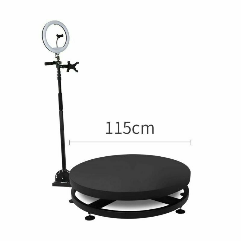 360 Photo Booth Machine with Ring Light & Adjustable Camera Stand
