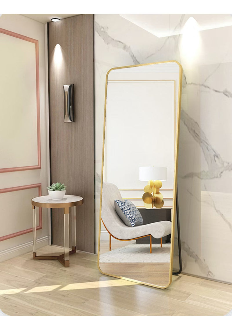 Soul lifestyle Rectangular Aluminium Frame Mirror - Gold