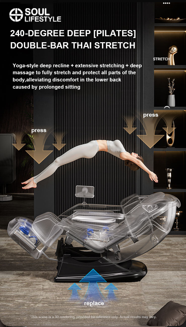 ZenFlow SL-Track Full-Body Massage Chair with Voice Control, Wireless Charging, and Deep Stretching Mechanism
