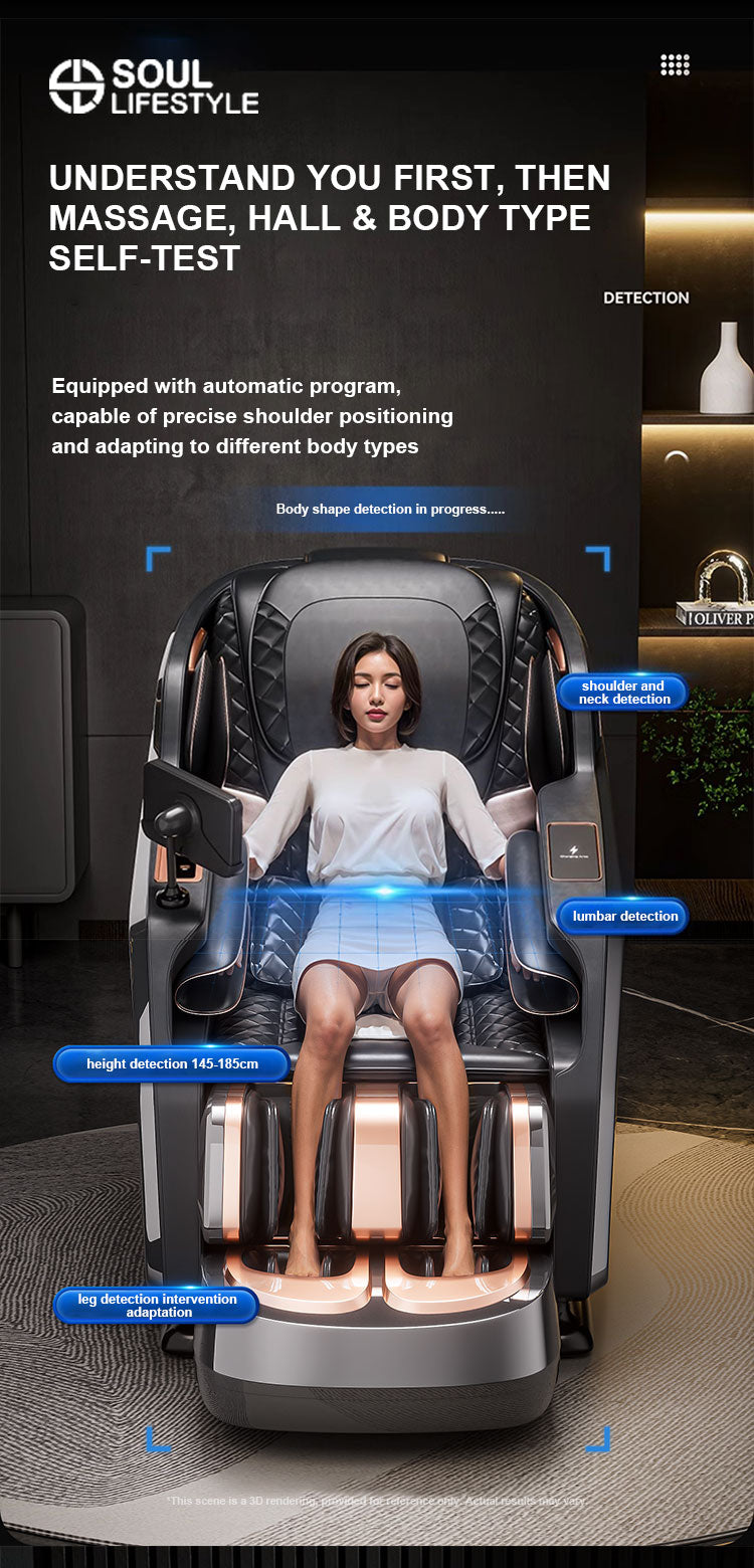 ZenFlow SL-Track Full-Body Massage Chair with Voice Control, Wireless Charging, and Deep Stretching Mechanism