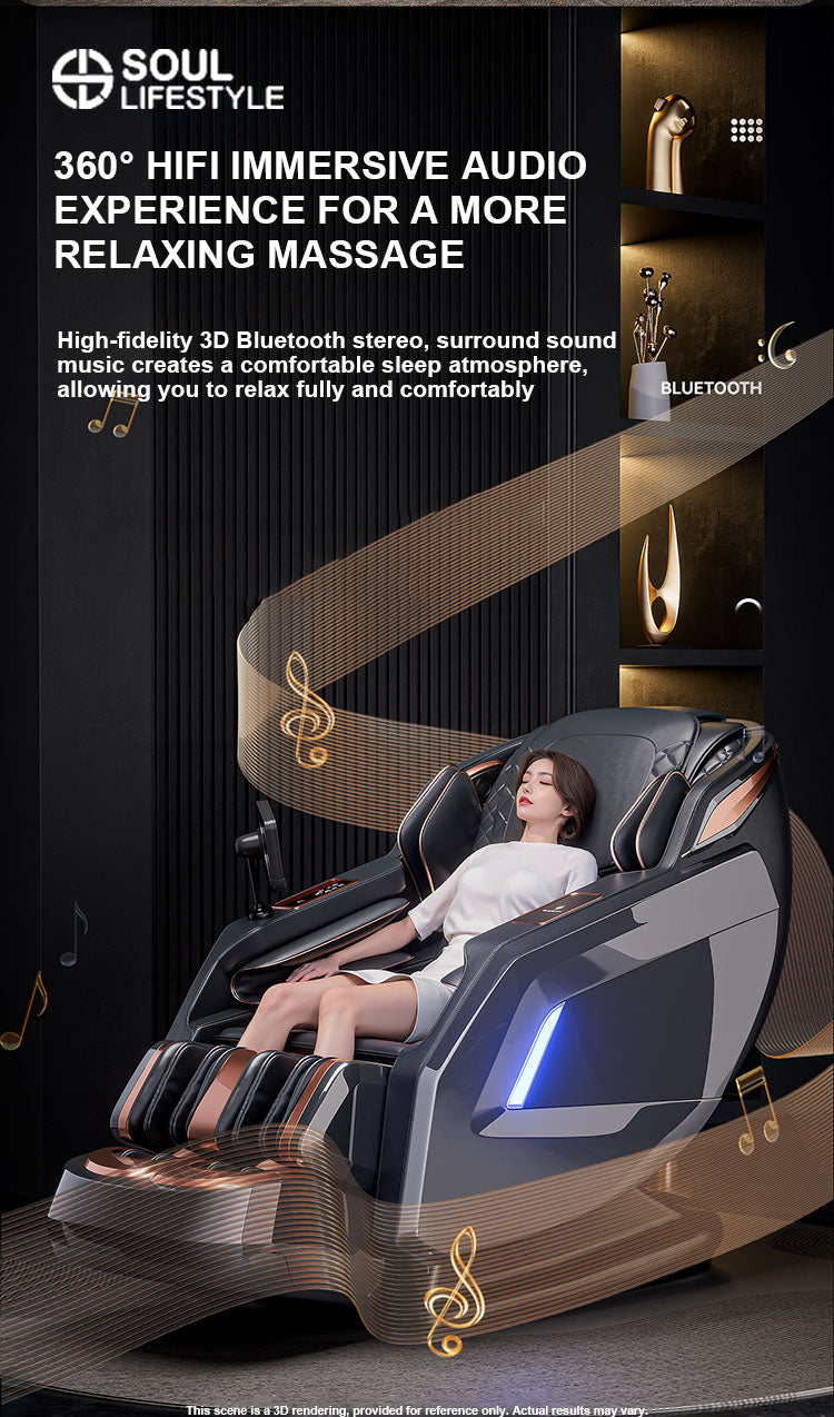 ZenFlow SL-Track Full-Body Massage Chair with Voice Control, Wireless Charging, and Deep Stretching Mechanism