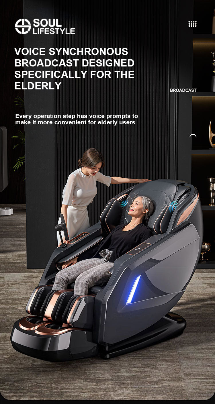 ZenFlow SL-Track Full-Body Massage Chair with Voice Control, Wireless Charging, and Deep Stretching Mechanism