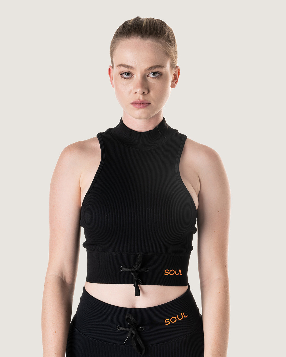 Ribbed Statement Racer Back Top