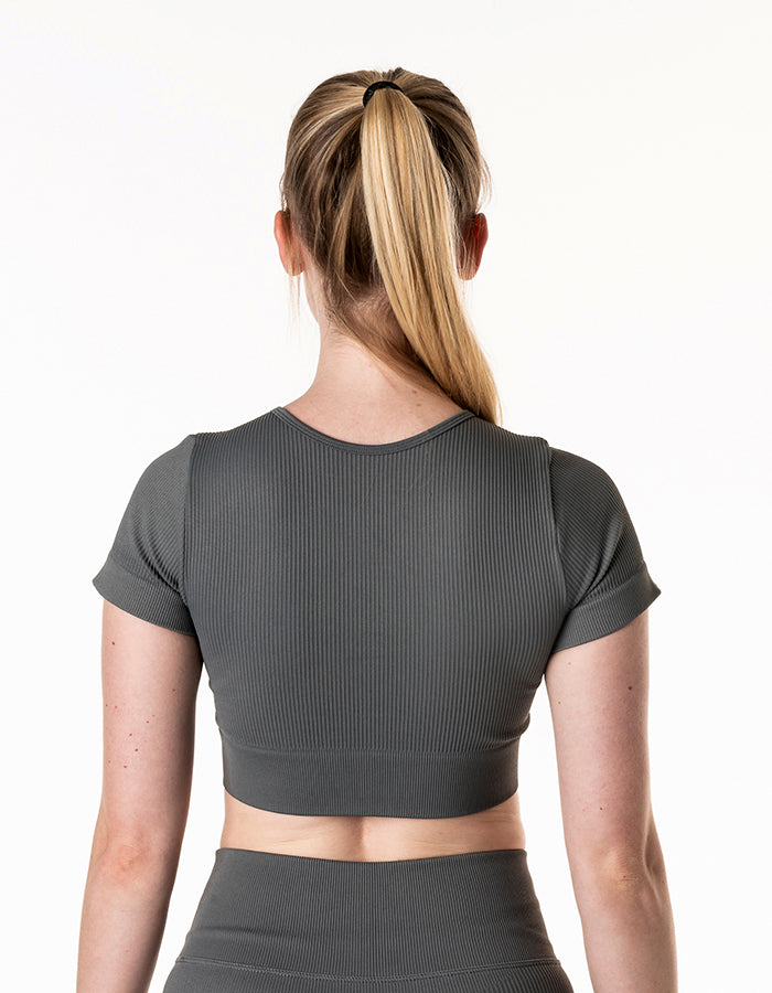 The Ribbed Statement Zip-up Tee