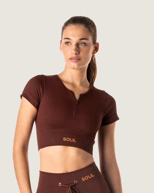 The Ribbed Statement Zip-up Tee