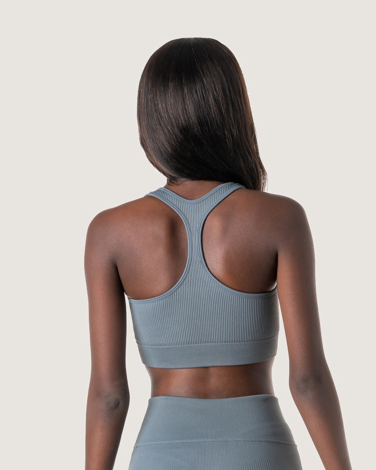 Ribbed Statement Racer Back Bra