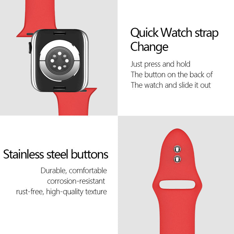 Double Button Silicone Apple Watch Strap