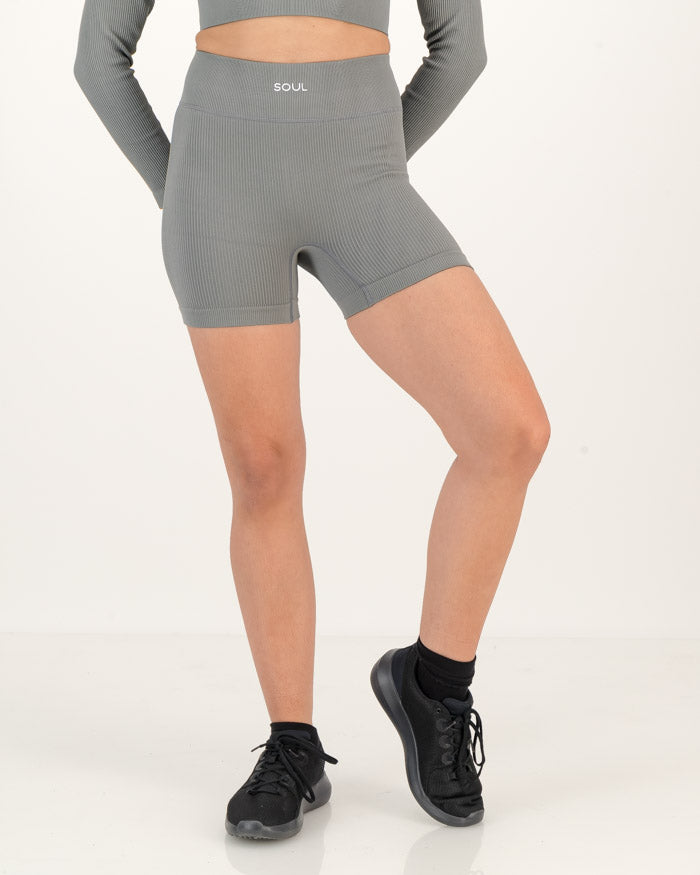 Prime State Ribbed Mini Shorts